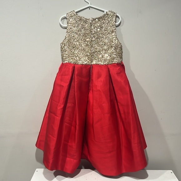 Girls’ Red and Gold Rare Editions Dress - Size 6​​​​ - Picture 2 of 6